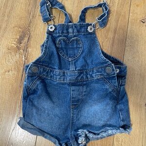 George Dark Blue Kids Overalls with Heart Detail